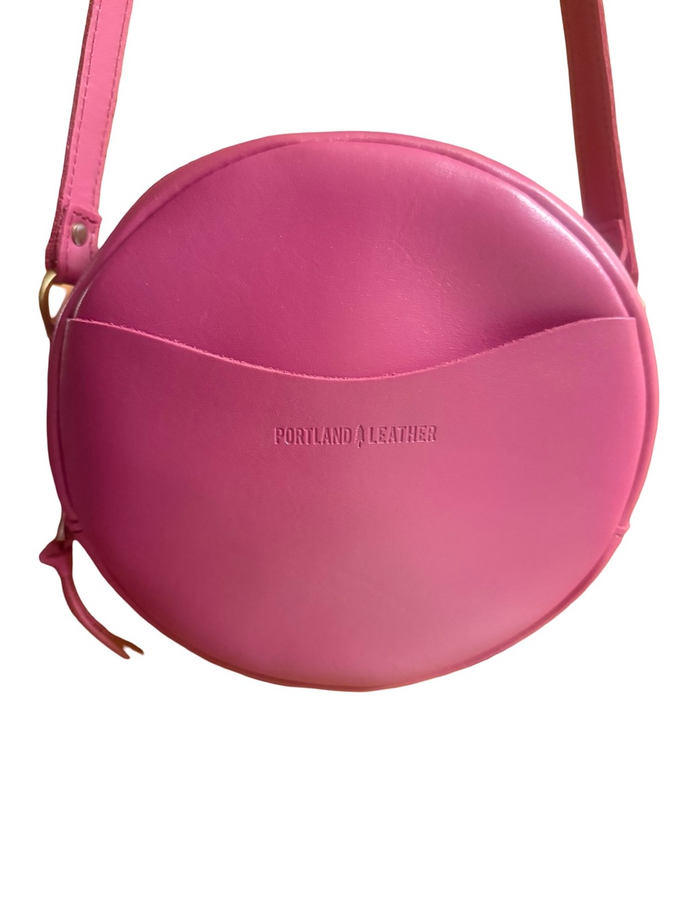 Portland Leather Large Circle - Rate Pink Lip Gloss Crossbody
